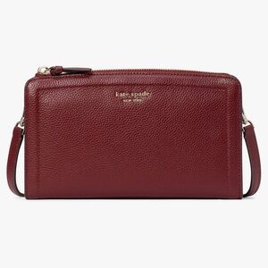 Kate Spade Knott Pebbled Leather Small Crossbody Handbag Red